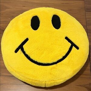 Yellow Smiley Face Plush Pillow